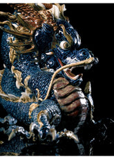 Great Dragon Sculpture, Blue Enamel - Limited Edition